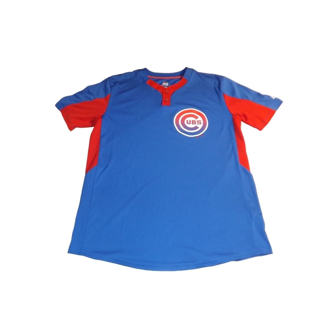 Majestic‎ Chicago Cubs Jersey Mens L Cool Base Blue Short Sleeve MLB Baseball